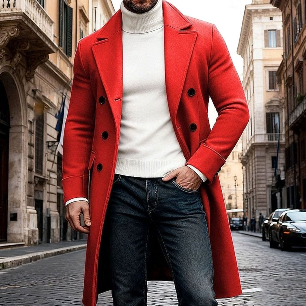 Otis | Graceful Double-Breasted Long Mens Coats