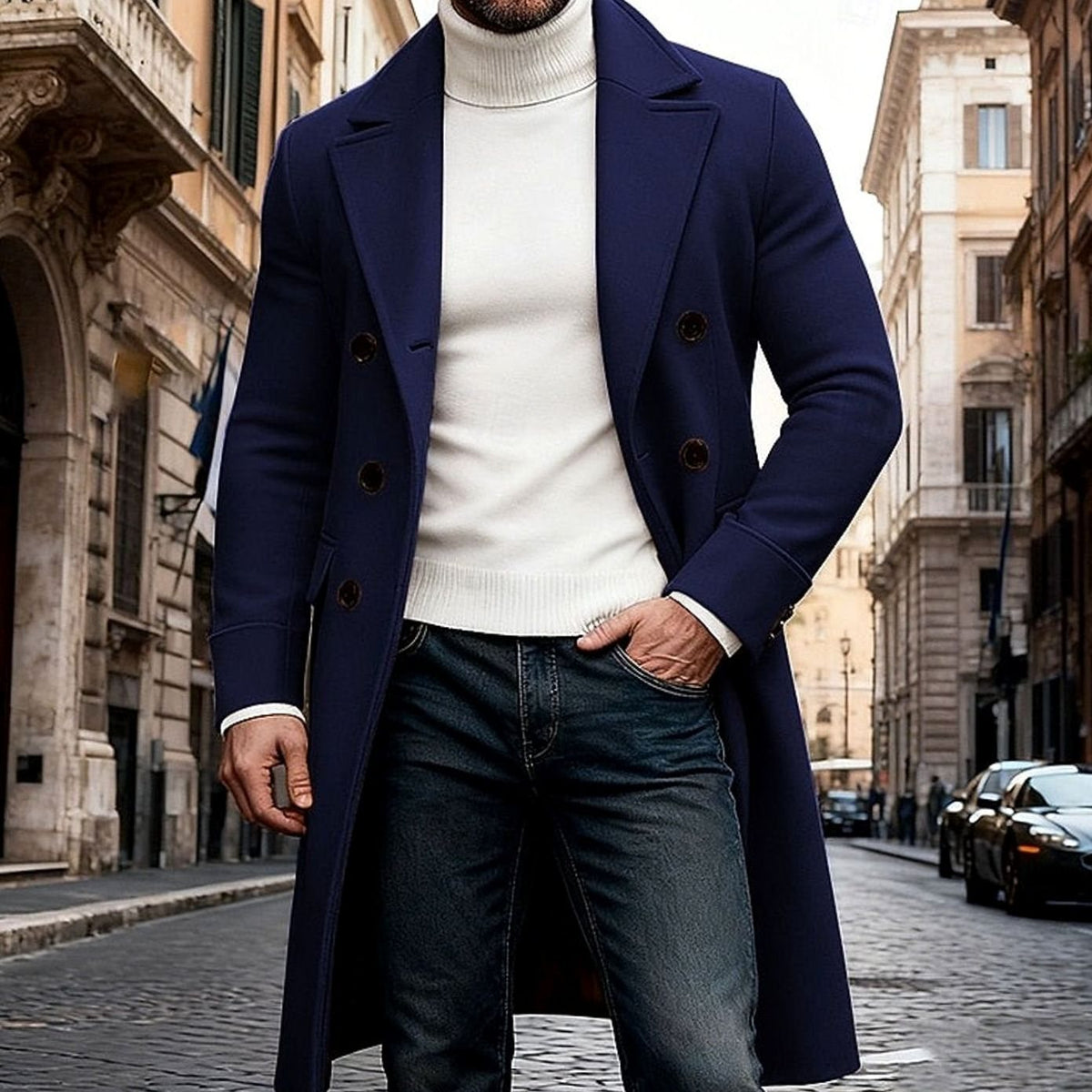 Otis | Graceful Double-Breasted Long Mens Coats