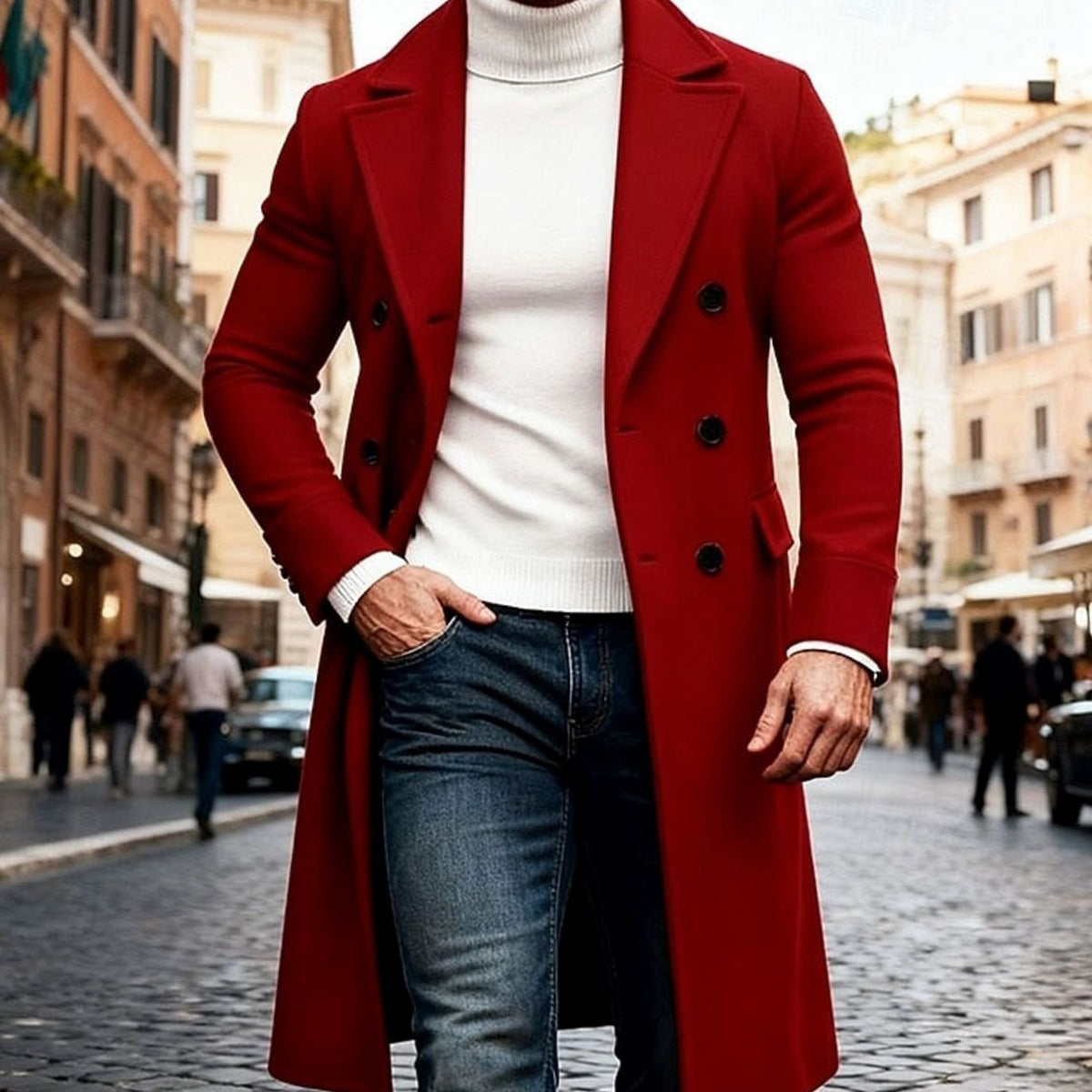 Otis | Graceful Double-Breasted Long Mens Coats