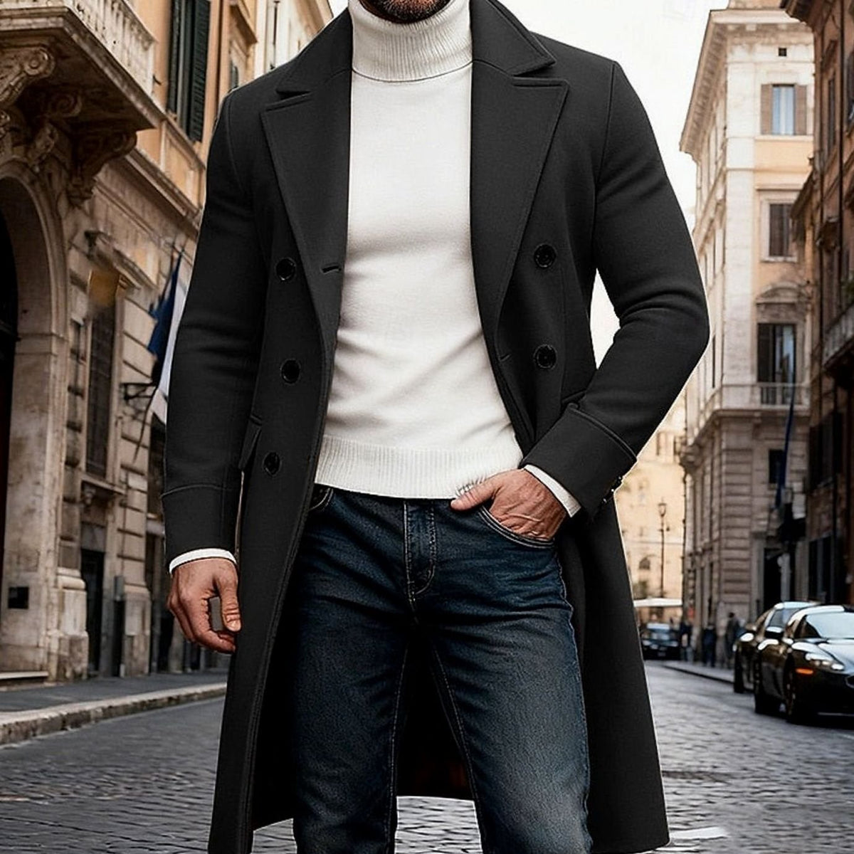 Otis | Graceful Double-Breasted Long Mens Coats