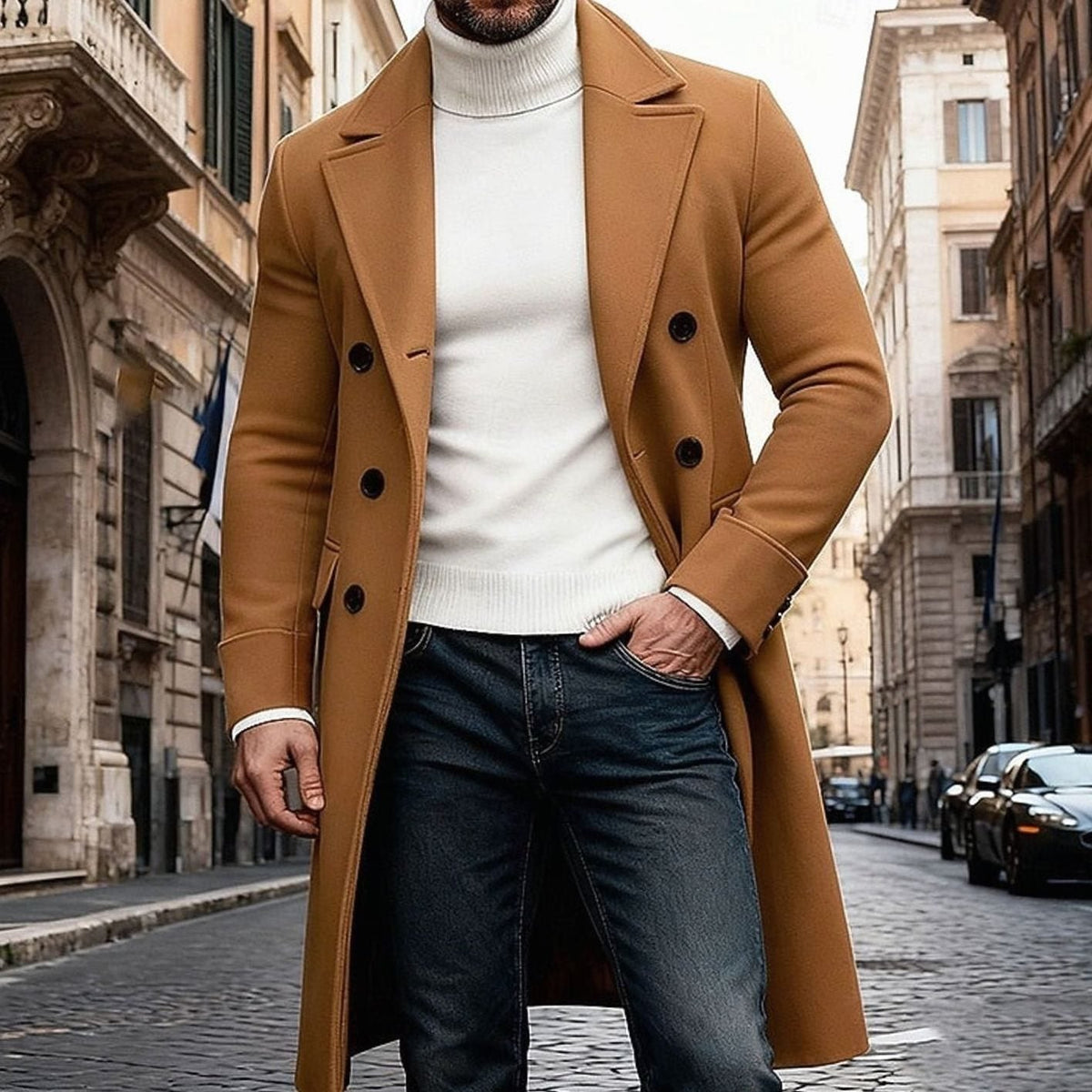 Otis | Graceful Double-Breasted Long Mens Coats