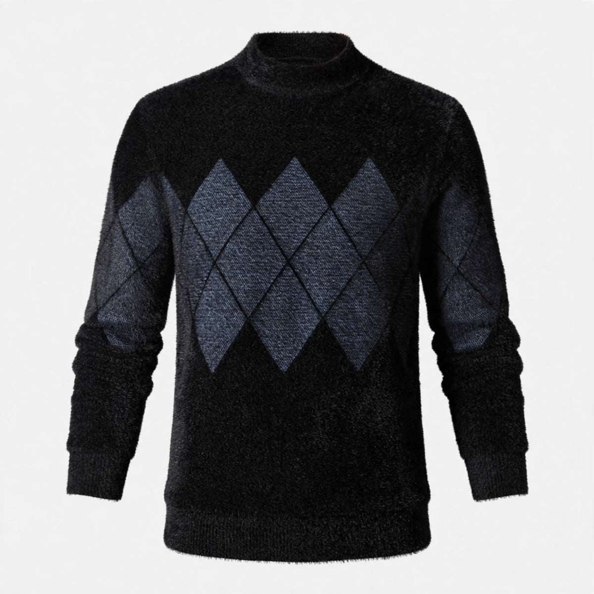 Otis | Long Sleeve Mock Neck Mens Argyle Jumper