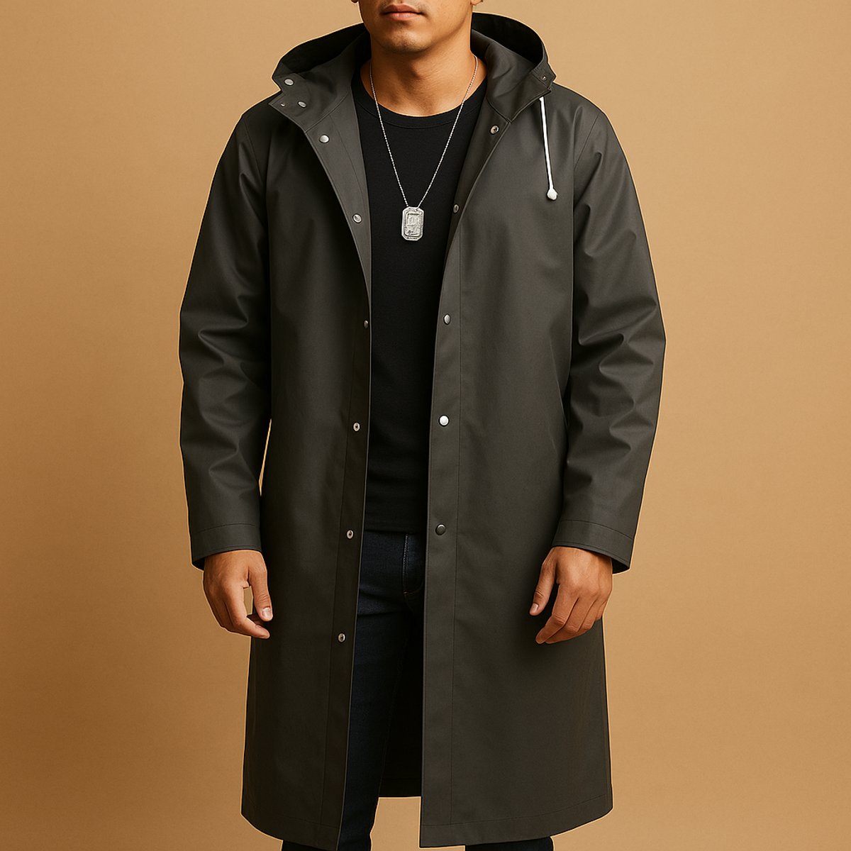 Otis | Stylish Long Hooded Waterproof Rain Jacket