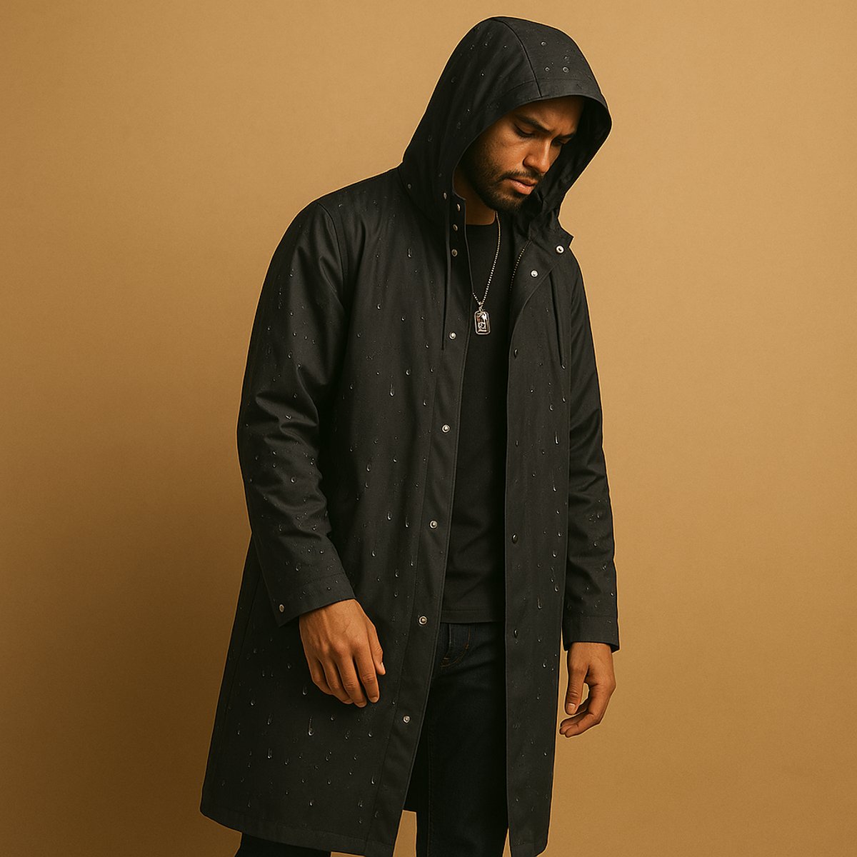 Otis | Stylish Long Hooded Waterproof Rain Jacket