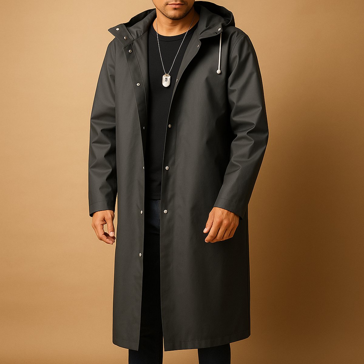 Otis | Stylish Long Hooded Waterproof Rain Jacket