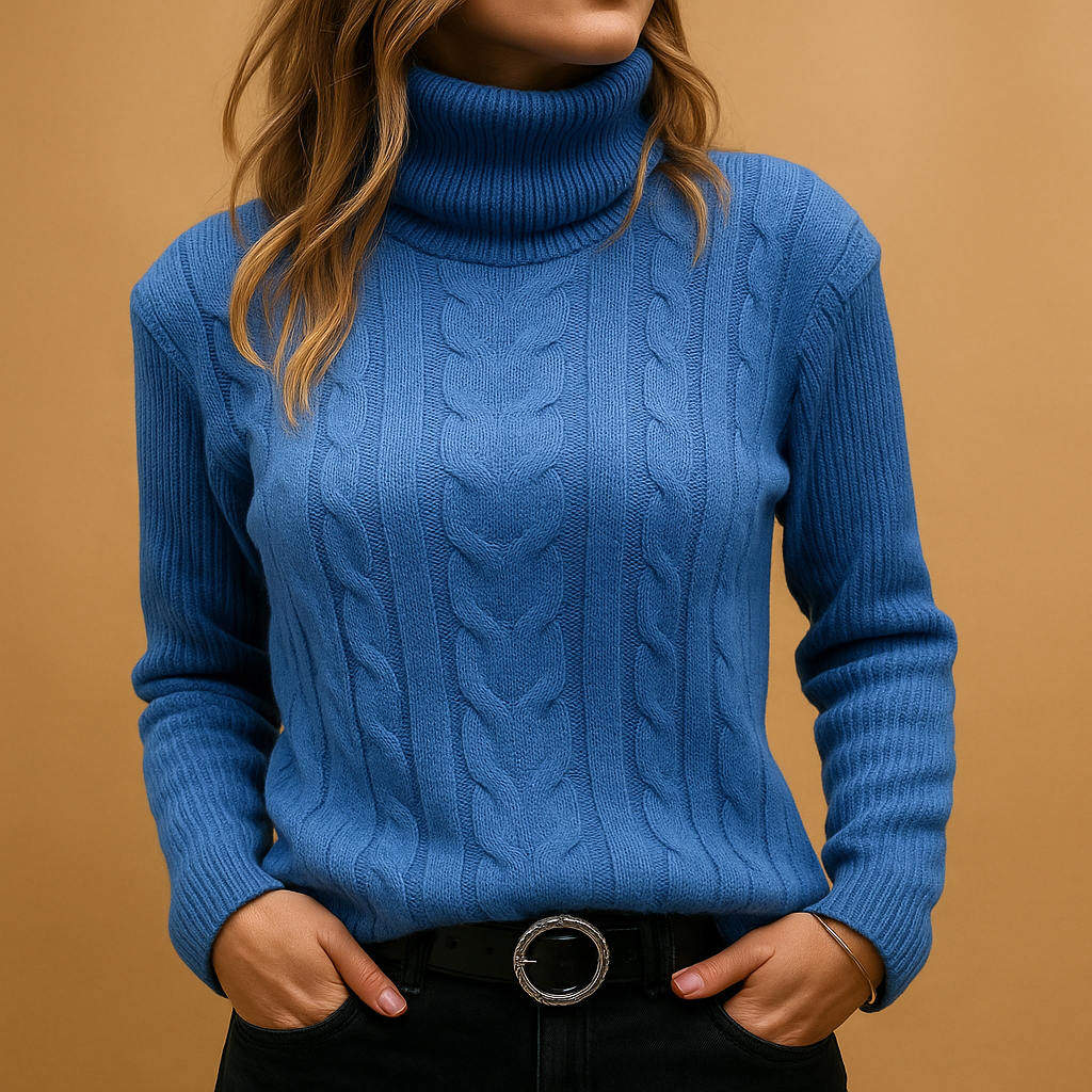 Ottilie | Cable Knit Roll Neck Womens Knit Jumper