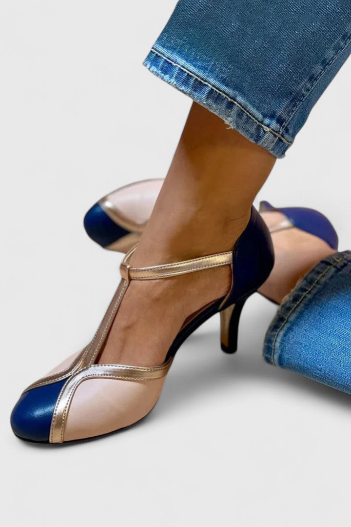 Ottilie | Chic Two-Tone T-Strap Mary Jane Shoes
