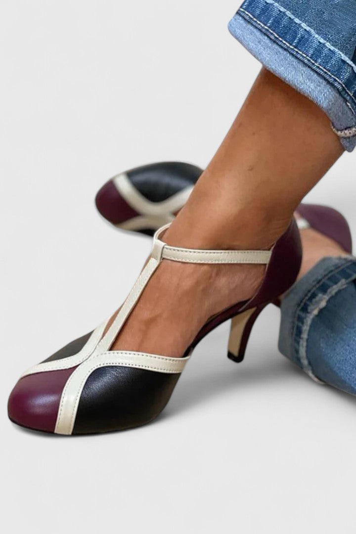 Ottilie | Chic Two-Tone T-Strap Mary Jane Shoes