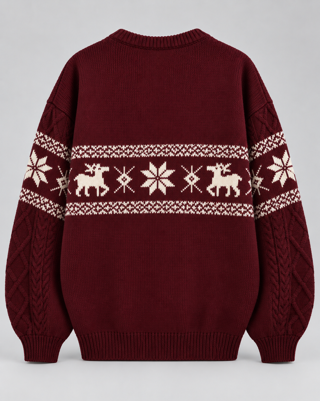 Ottilie | Stylish Cable Knit Reindeer Christmas Jumper for Women