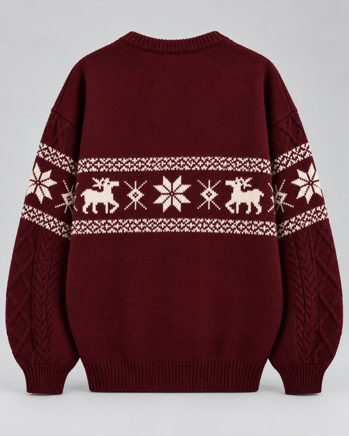 Ottilie | Stylish Cable Knit Reindeer Christmas Jumper for Women