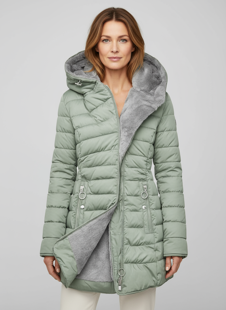 Penelope | Refined Hooded Long Puffer Coat
