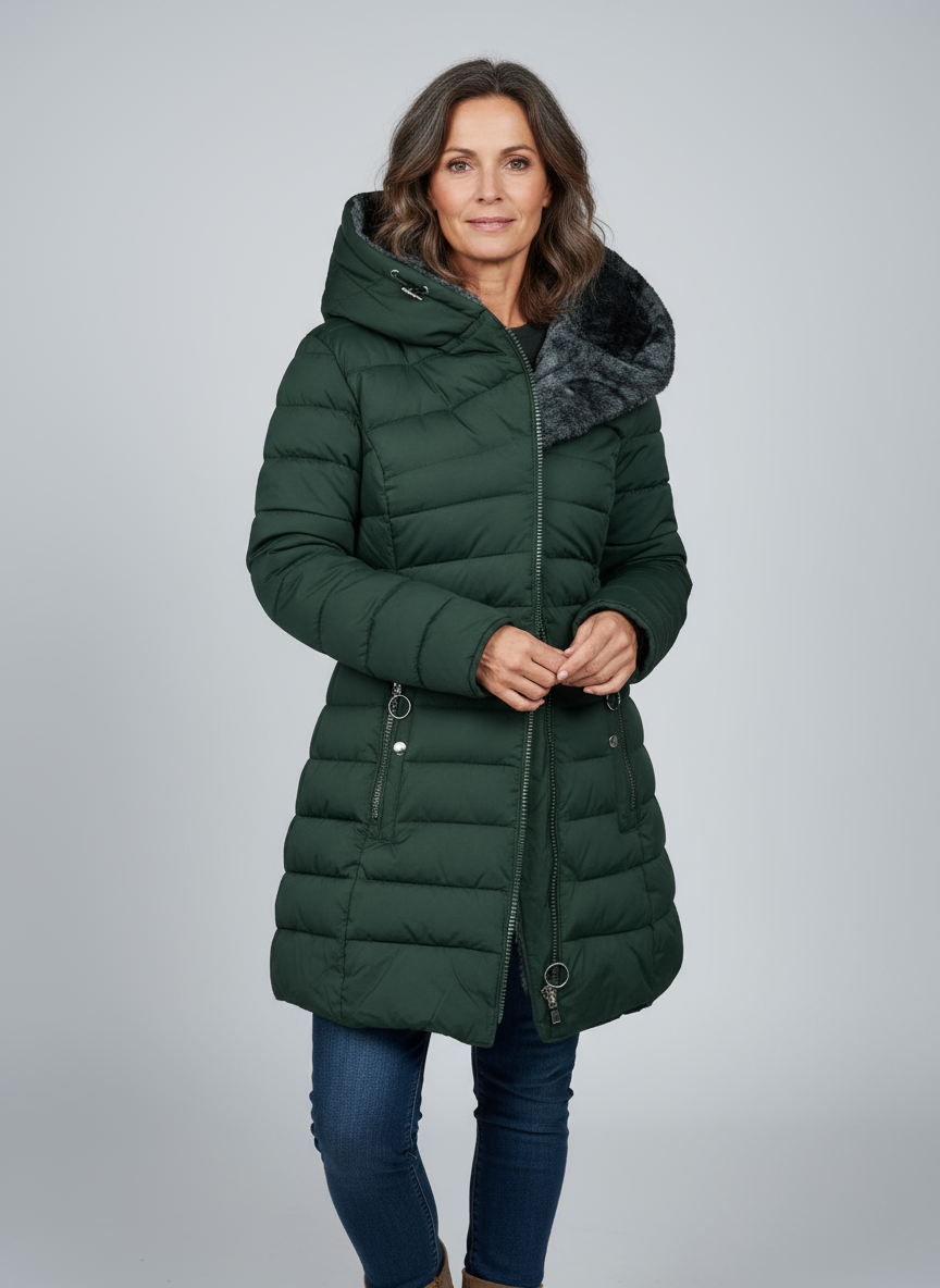 Penelope | Refined Hooded Long Puffer Coat