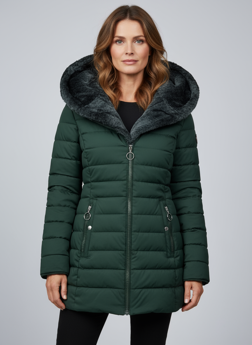 Penelope | Refined Hooded Long Puffer Coat