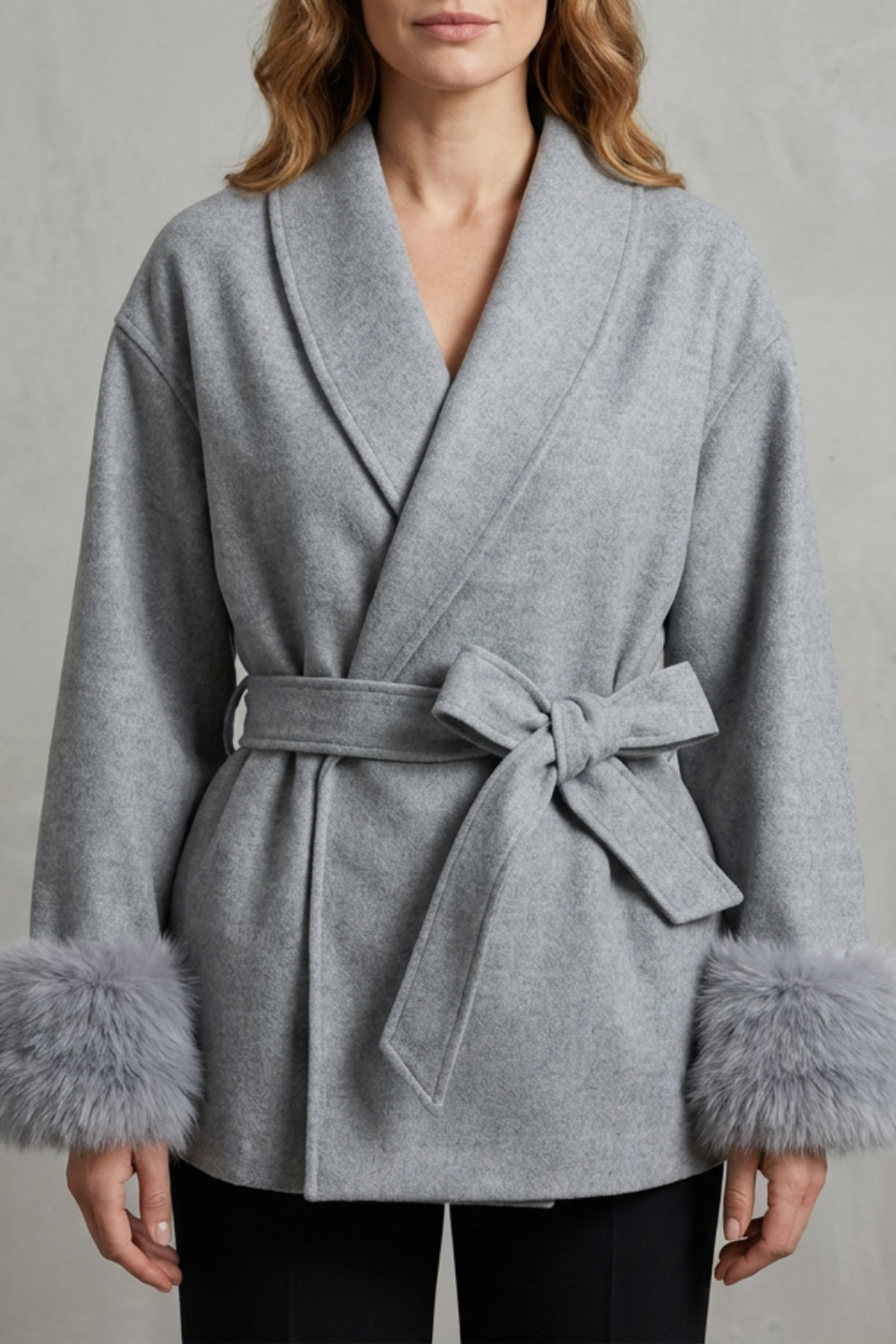 Penelope | Relaxed Belted Wrap Fur Coats for Women