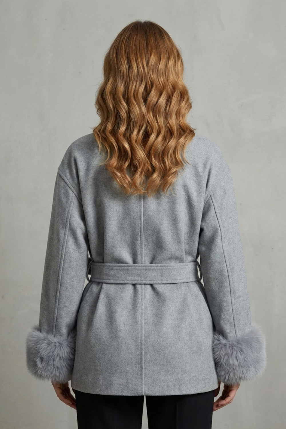 Penelope | Relaxed Belted Wrap Fur Coats for Women