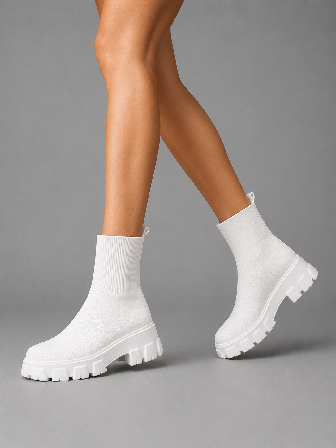 Phoebe | Elegant Wide Fit Boots with Chunky Sock Sole