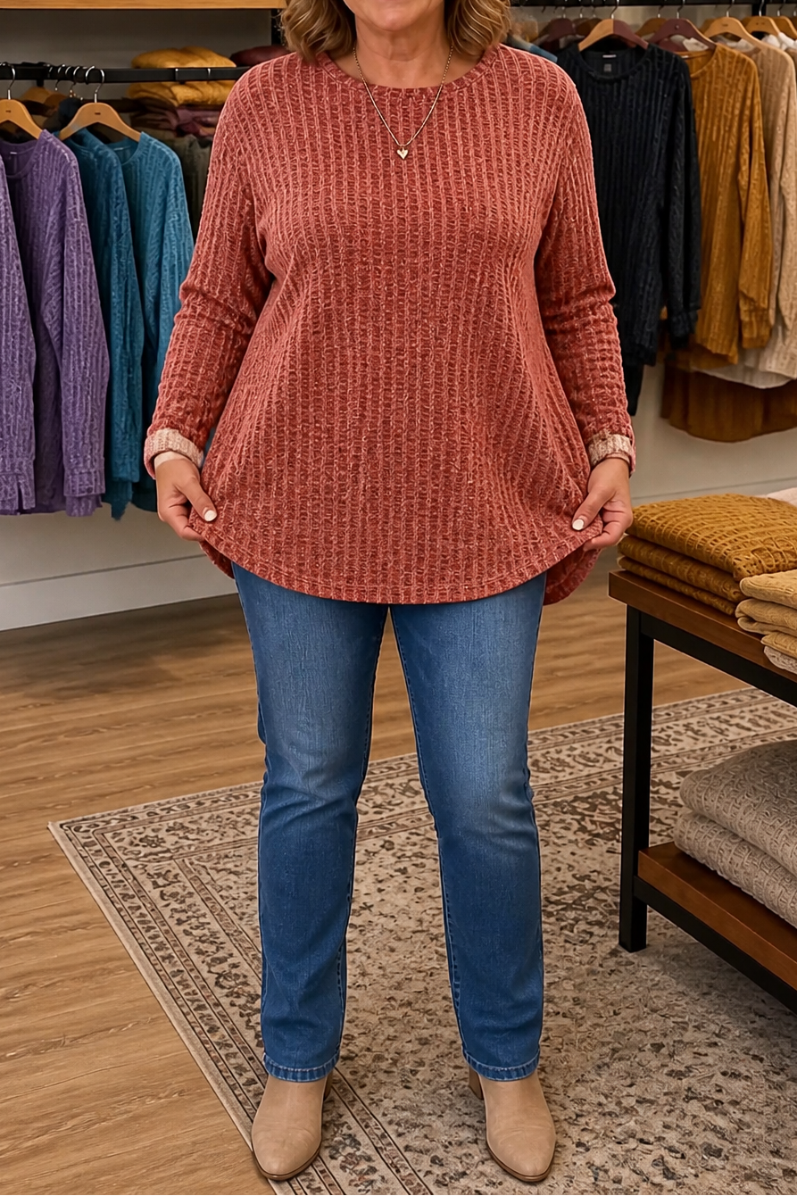 Phoebe | Oversized Ribbed Crew Neck Womens Knit Jumper