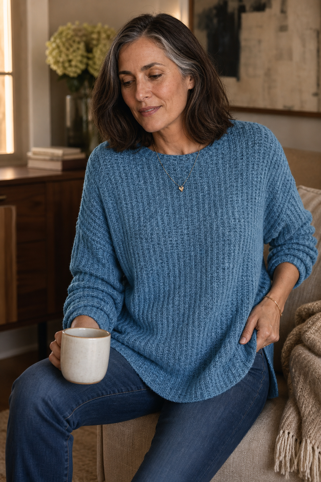 Phoebe | Oversized Ribbed Crew Neck Womens Knit Jumper