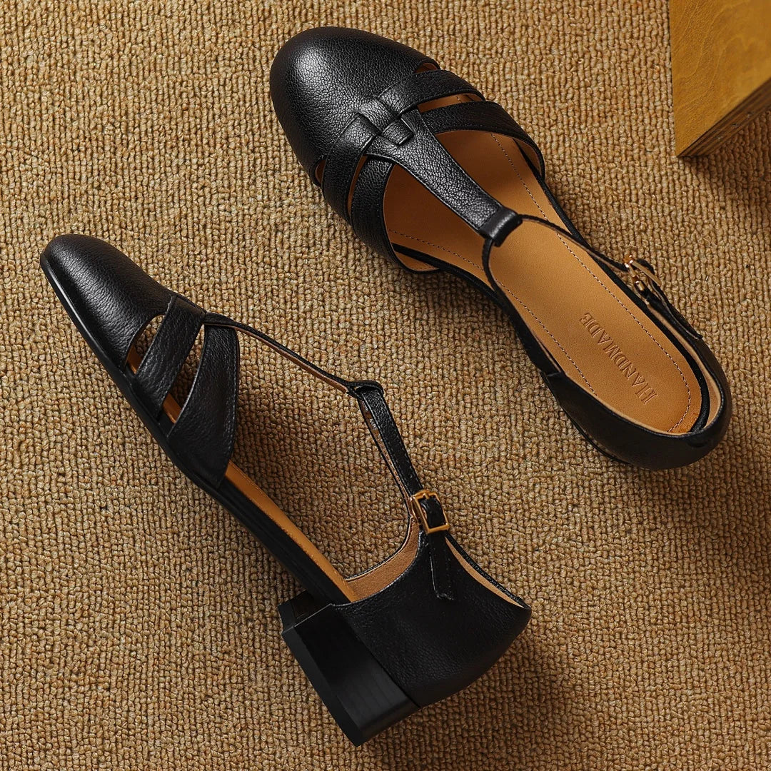 Poppy | Chic T-Bar Block Heel Mary Jane Shoes