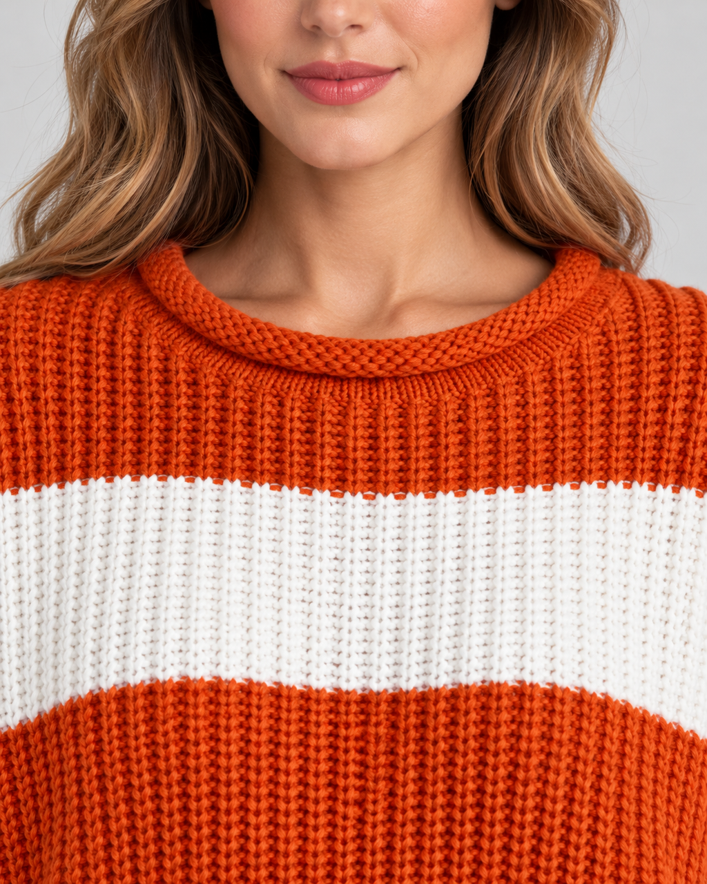 Poppy | Oversized Striped Crew Neck Womens Knit Jumper