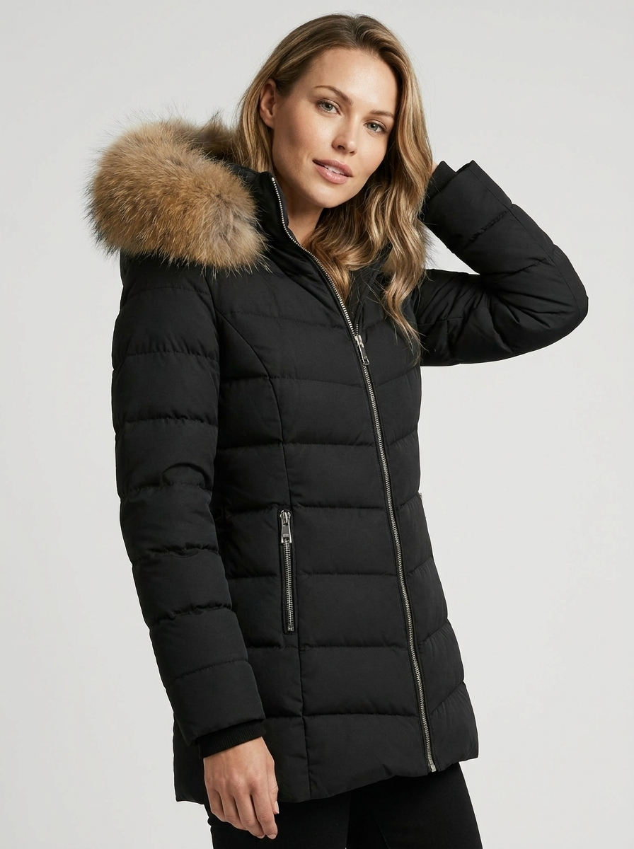 Poppy | Polished Quilted Hooded Long Puffer Coat