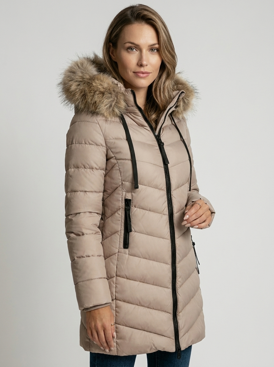 Poppy | Polished Quilted Hooded Long Puffer Coat