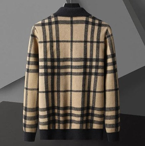 Ralph | Checked Button-Through Mens Knit Jumper