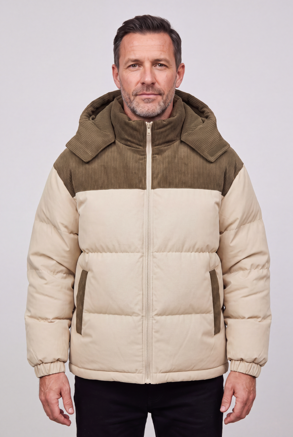 Ralph | Chic Hooded Colour-Block Puffer Jacket
