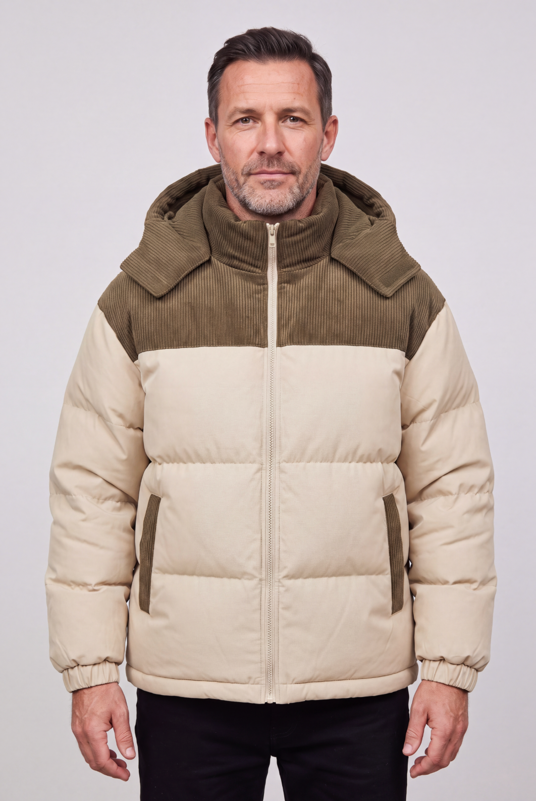 Ralph | Chic Hooded Colour-Block Puffer Jacket