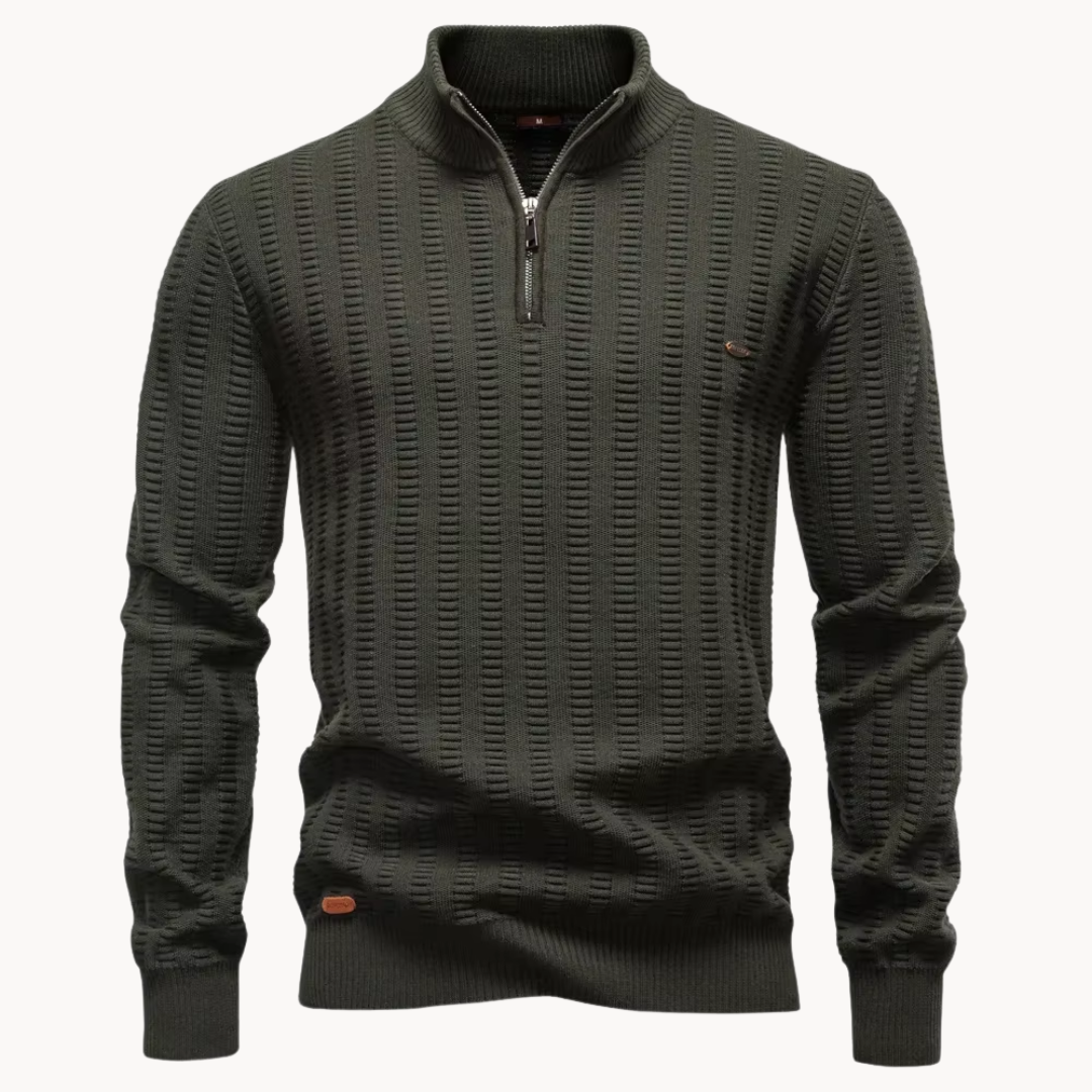 Ralph | Cosy Ribbed Quarter Zip Mens Knit Jumper