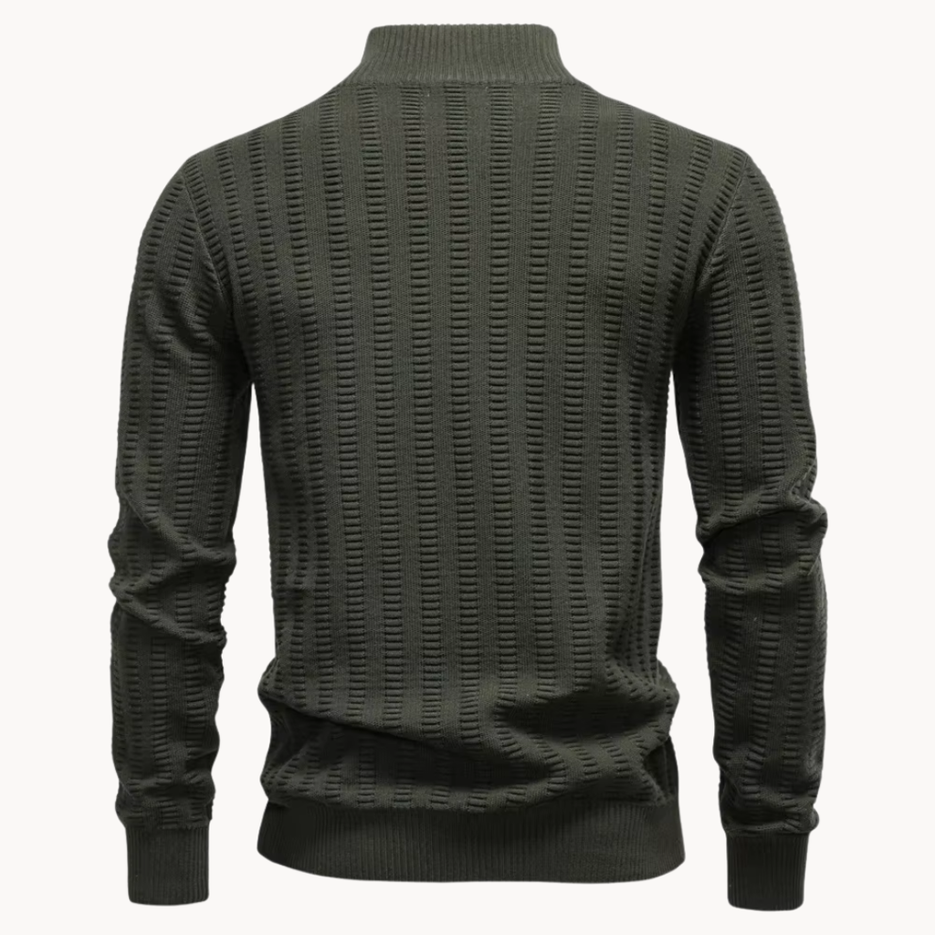 Ralph | Cosy Ribbed Quarter Zip Mens Knit Jumper