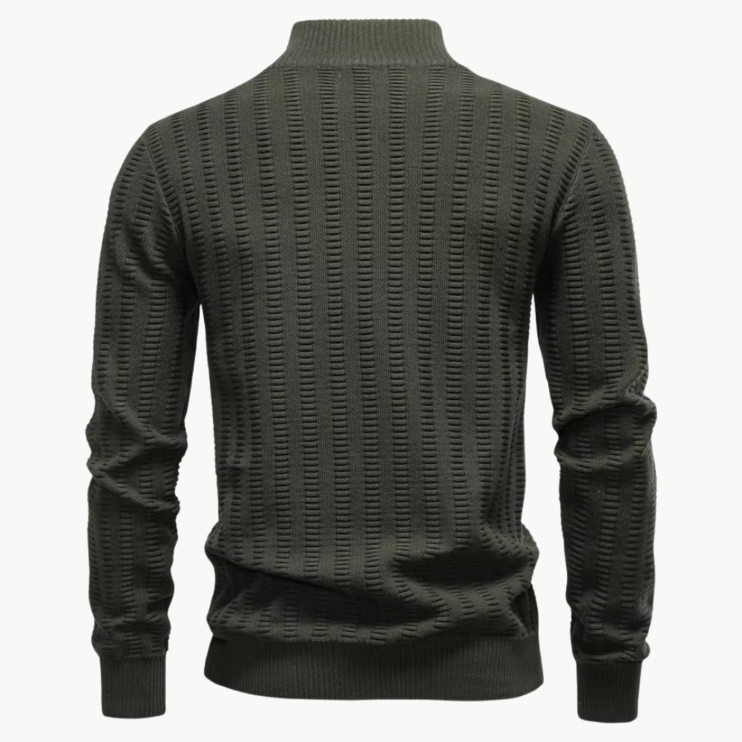 Ralph | Cosy Ribbed Quarter Zip Mens Knit Jumper