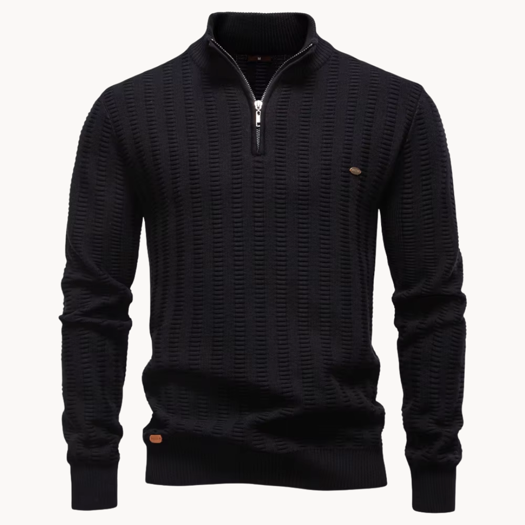 Ralph | Cosy Ribbed Quarter Zip Mens Knit Jumper