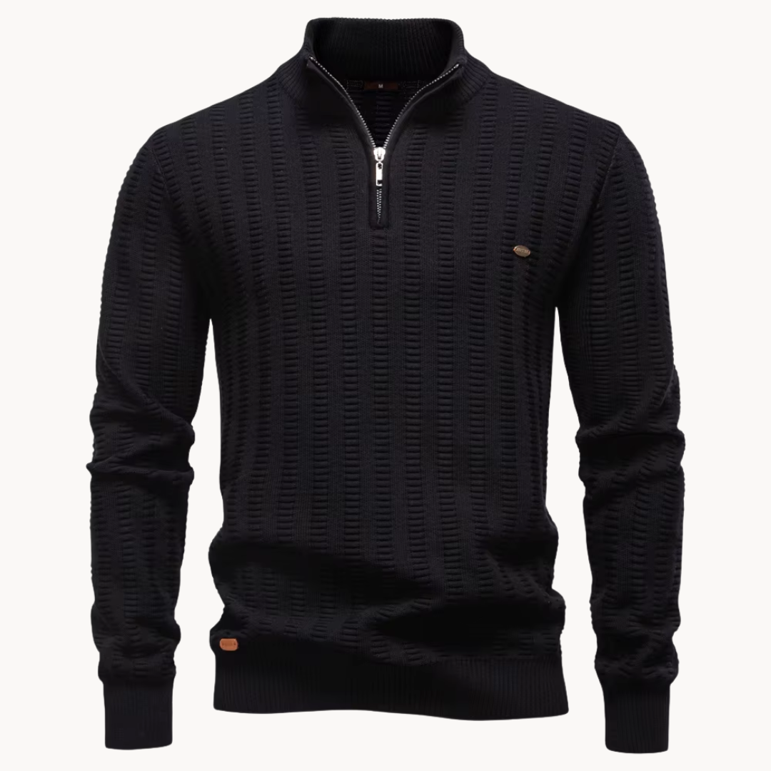 Ralph | Cosy Ribbed Quarter Zip Mens Knit Jumper