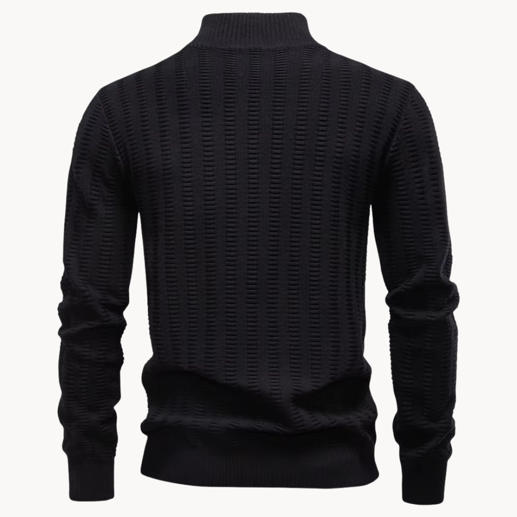 Ralph | Cosy Ribbed Quarter Zip Mens Knit Jumper
