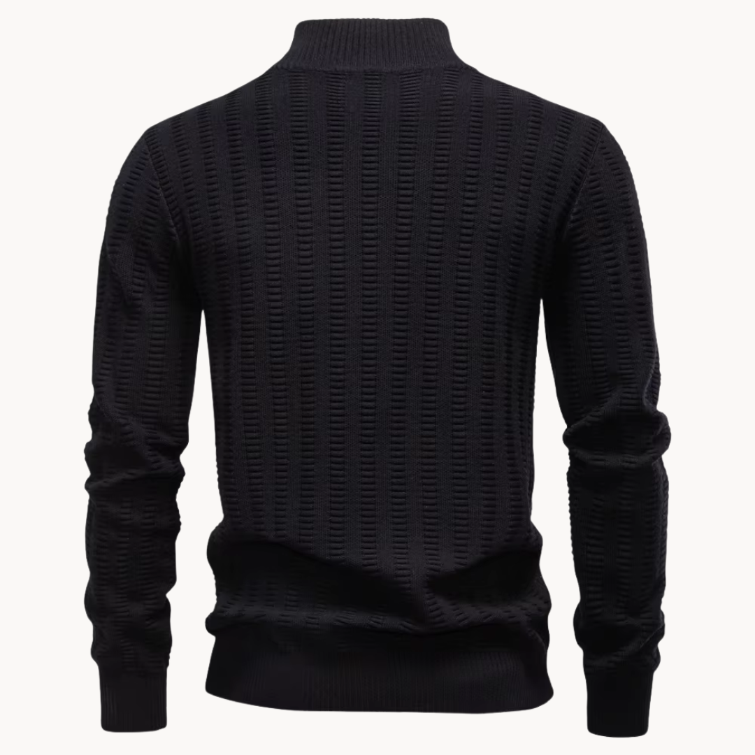 Ralph | Cosy Ribbed Quarter Zip Mens Knit Jumper