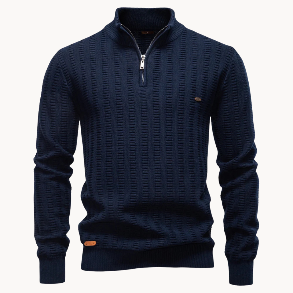 Ralph | Cosy Ribbed Quarter Zip Mens Knit Jumper
