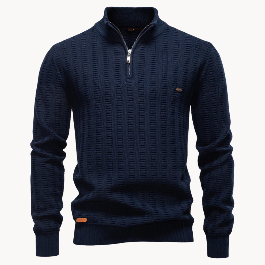 Ralph | Cosy Ribbed Quarter Zip Mens Knit Jumper