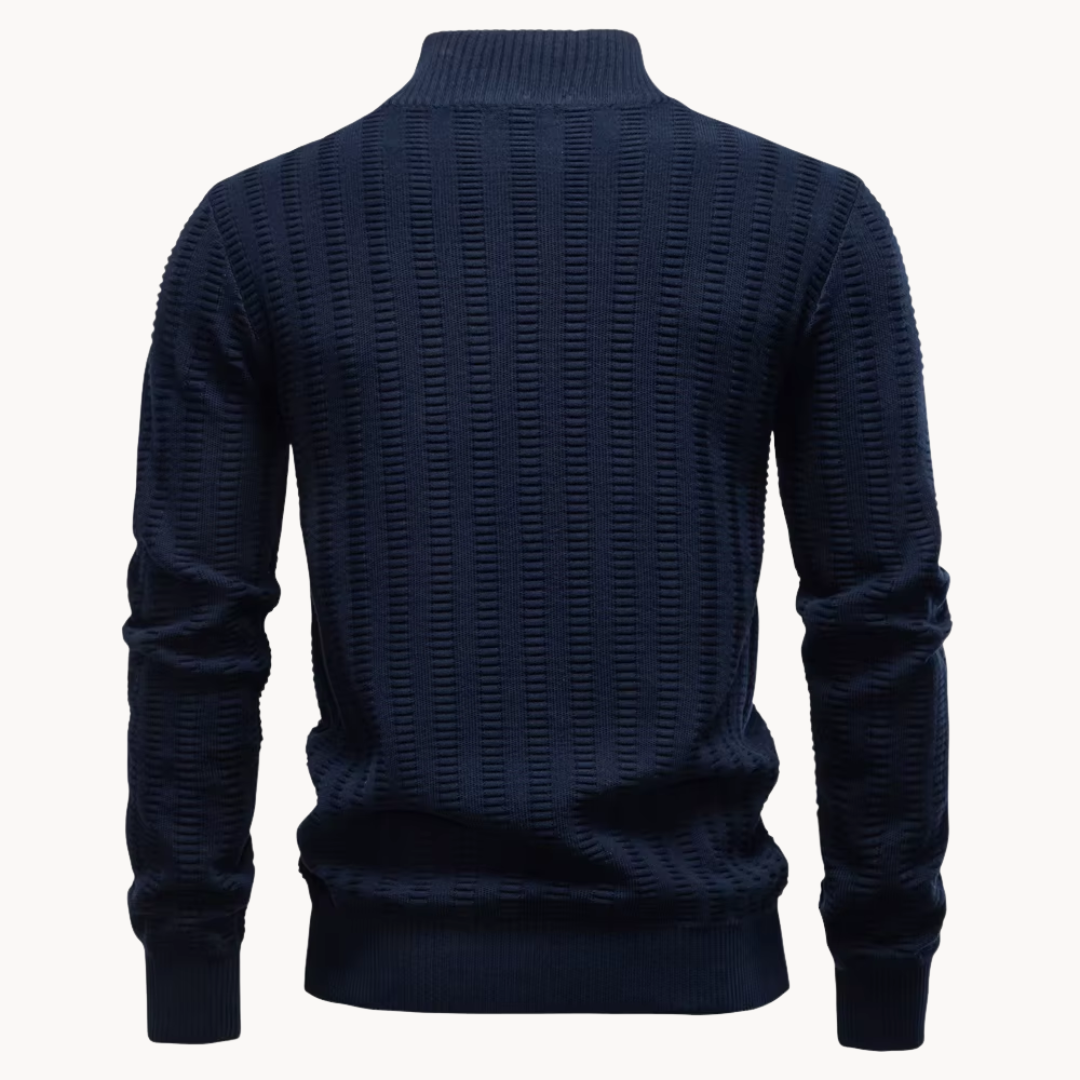 Ralph | Cosy Ribbed Quarter Zip Mens Knit Jumper