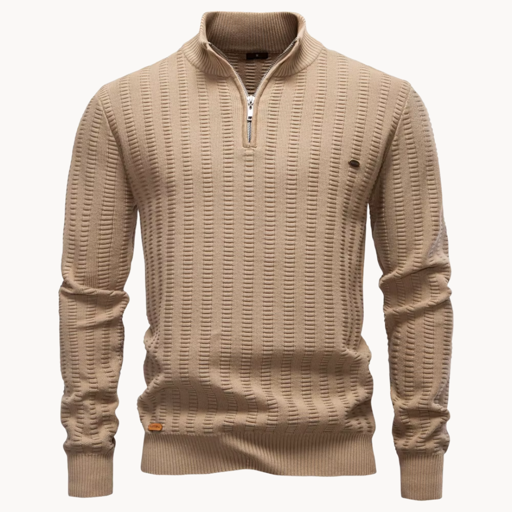 Ralph | Cosy Ribbed Quarter Zip Mens Knit Jumper