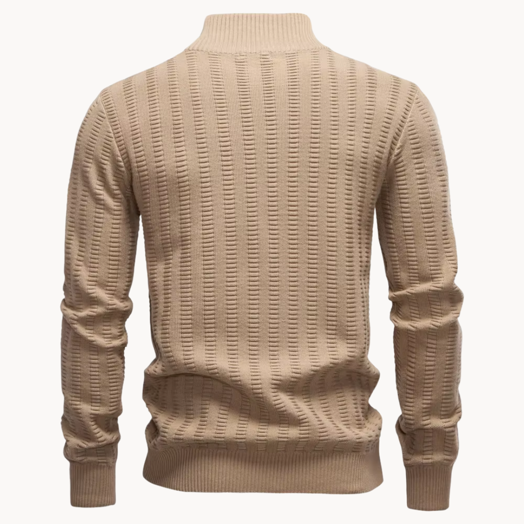 Ralph | Cosy Ribbed Quarter Zip Mens Knit Jumper