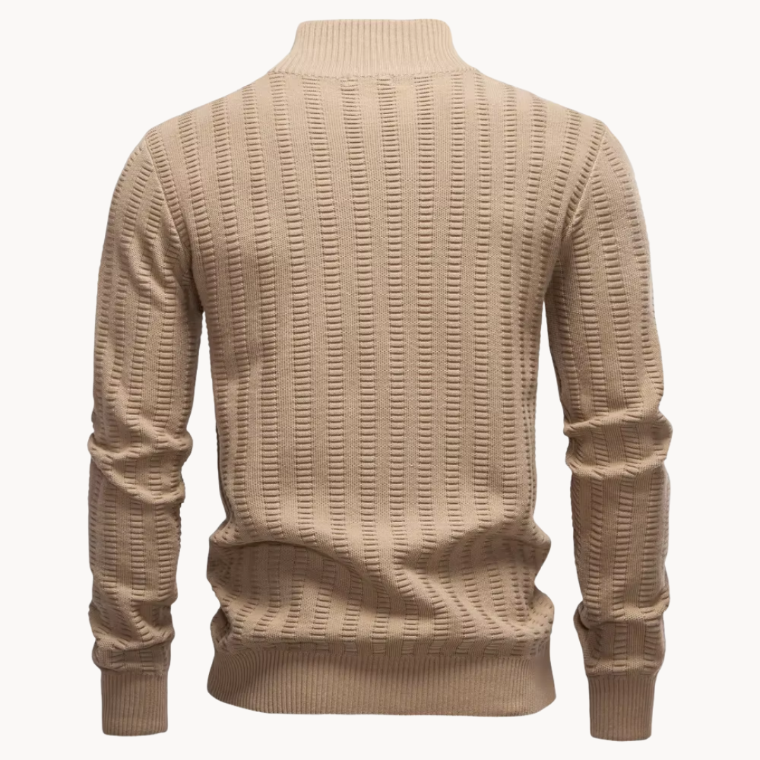Ralph | Cosy Ribbed Quarter Zip Mens Knit Jumper