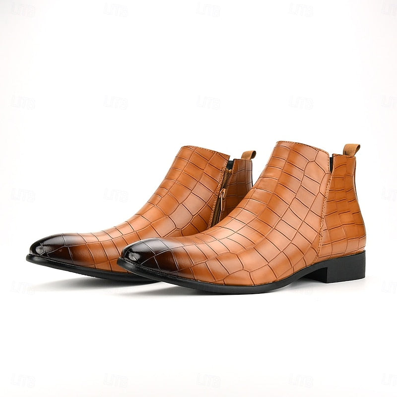 Ralph | Refined Croc-Effect Chelsea Mens Boots
