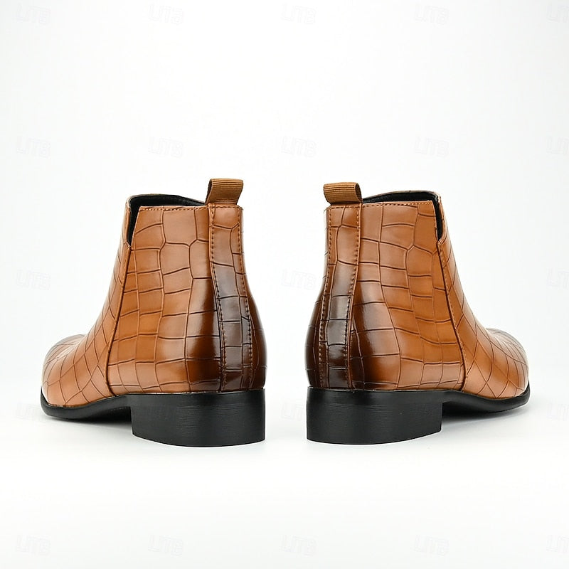 Ralph | Refined Croc-Effect Chelsea Mens Boots