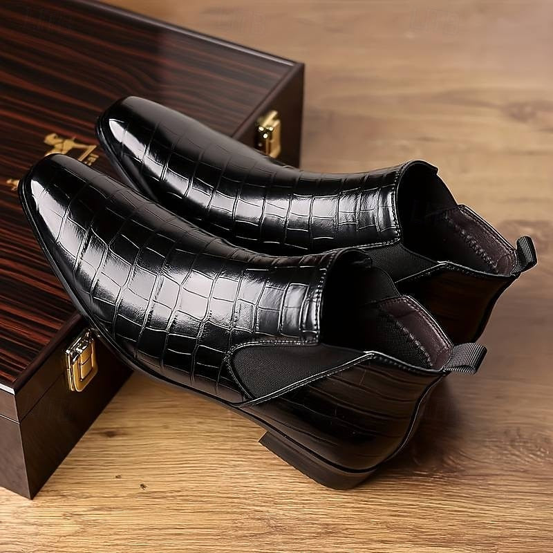 Ralph | Refined Croc-Effect Chelsea Mens Boots