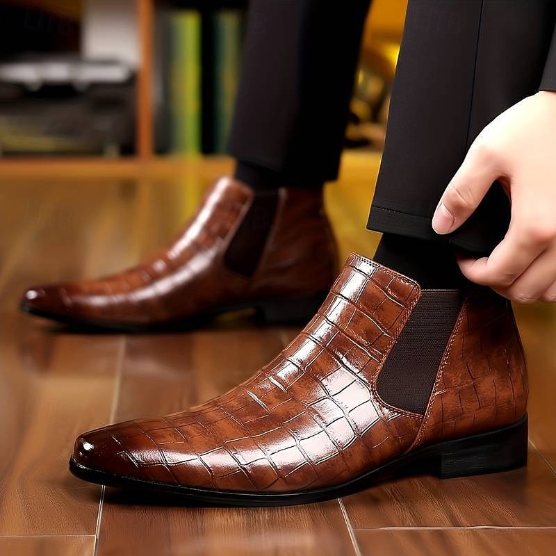 Ralph | Refined Croc-Effect Chelsea Mens Boots