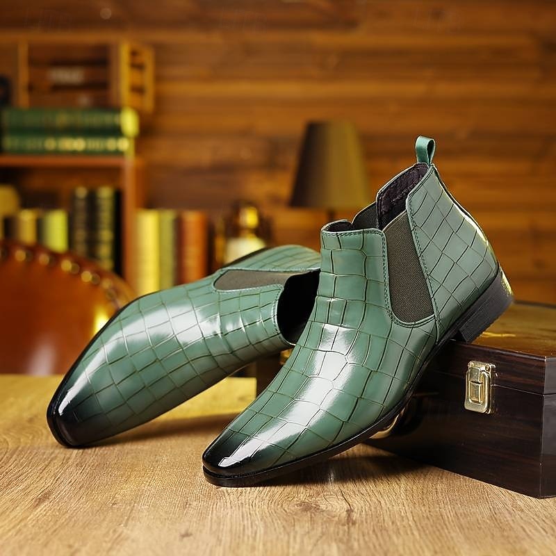 Ralph | Refined Croc-Effect Chelsea Mens Boots