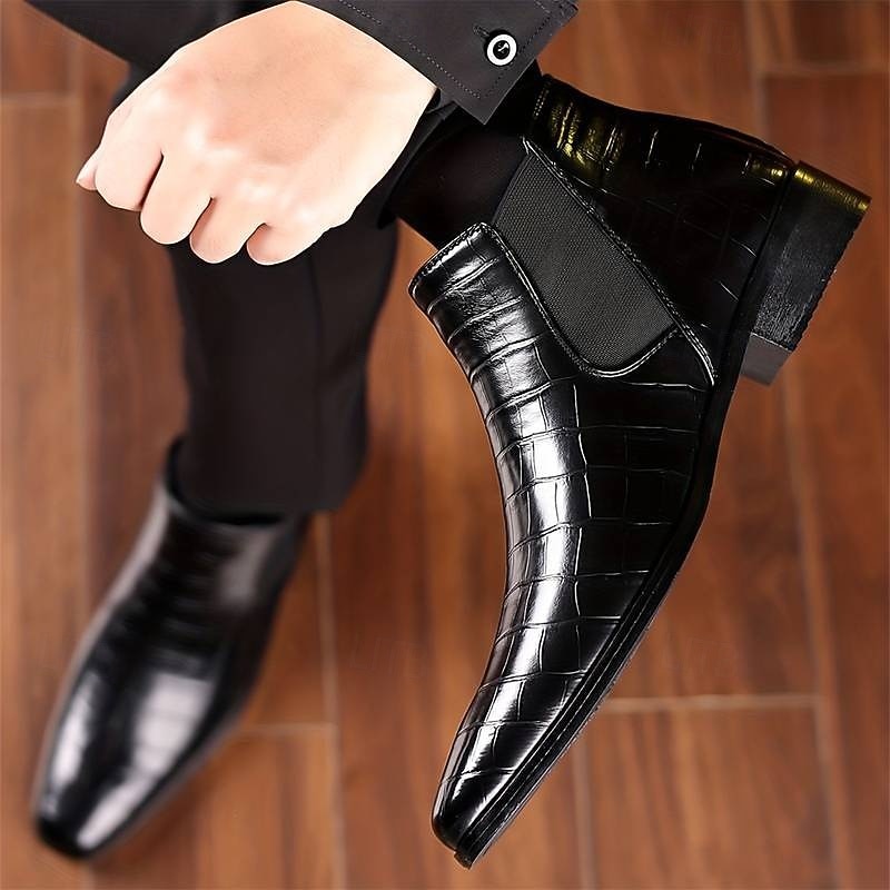 Ralph | Refined Croc-Effect Chelsea Mens Boots