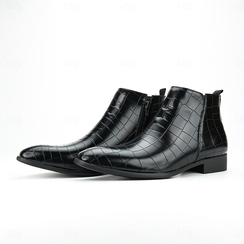 Ralph | Refined Croc-Effect Chelsea Mens Boots