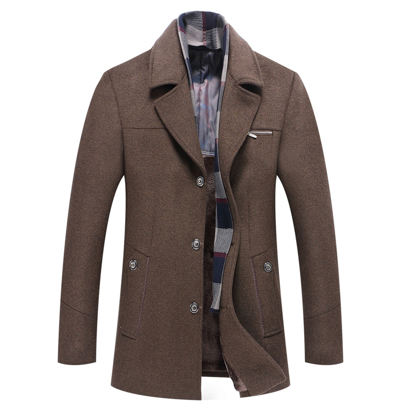 Ralph | Relaxed Longline Wool Coat with Checked Lapel Collar